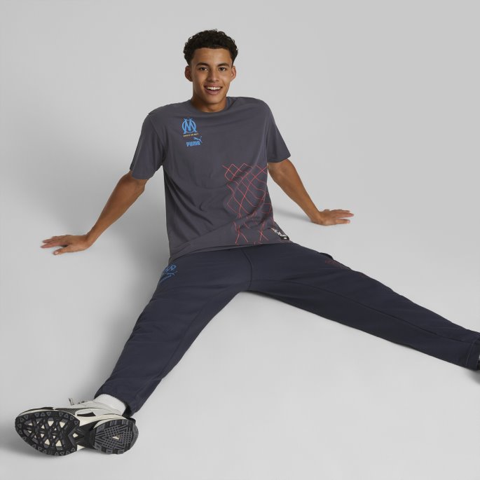 Puma På Salg Parisian Night-bleu Azur Olympic Marseille Ftblculture Tee Menn