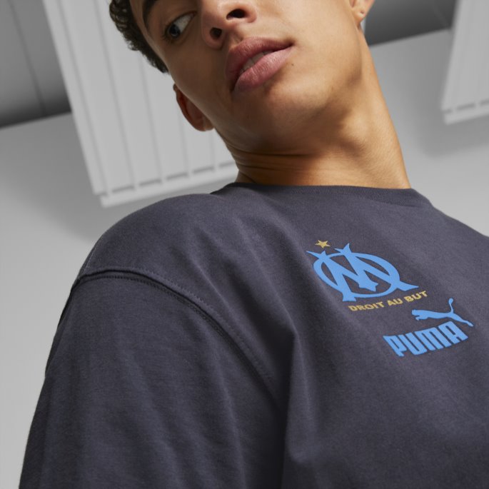 Puma På Salg Parisian Night-bleu Azur Olympic Marseille Ftblculture Tee Menn