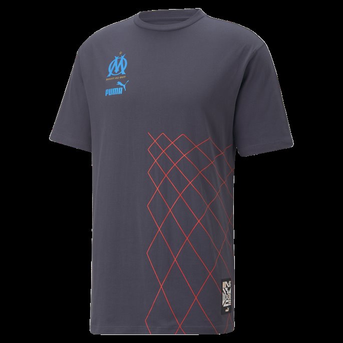 Puma På Salg Parisian Night-bleu Azur Olympic Marseille Ftblculture Tee Menn