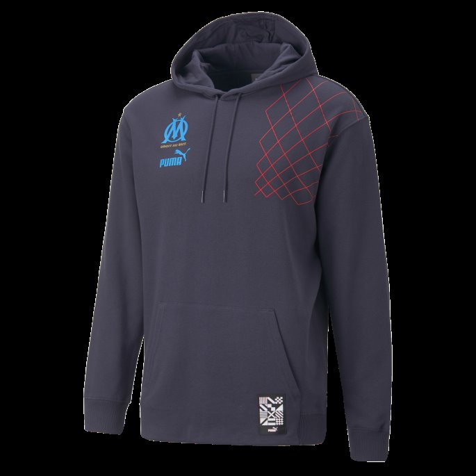 Parisian Night-bleu Azur Olympic Marseille Ftblculture Hettegenser Menn Puma På Salg