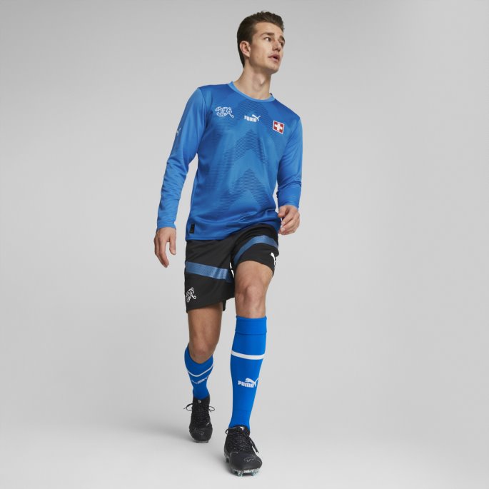 Svart-hvit Sveits Fotball Treningshorts Menn Puma På Tilbud
