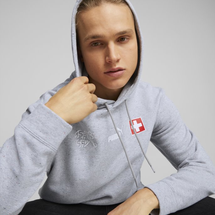 Puma På Tilbud Mellomgrå Lyng Sveits Ftblculture Hettegenser Menn