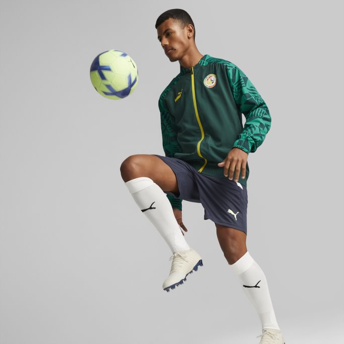 Senegal Fotball Førkampsjakke Menn Puma På Tilbud Juni Bug-peppergrønn