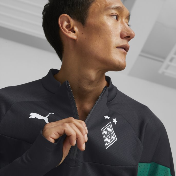Black-power Green Puma På Tilbud Borussia M Nchengladbach Fotball Quarter-zip Trening Topp Menn