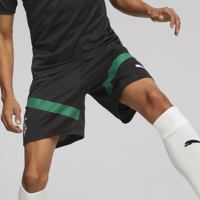 Borussia M Nchengladbach Fotballtreningsshorts Herre Black-power Green Puma På Tilbud