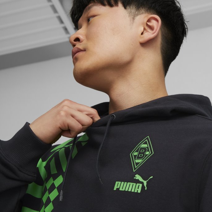 Svart-hvit-klassisk Grønn Puma På Tilbud Borussia M Nchengladbach Ftblculture Hettegenser Menn