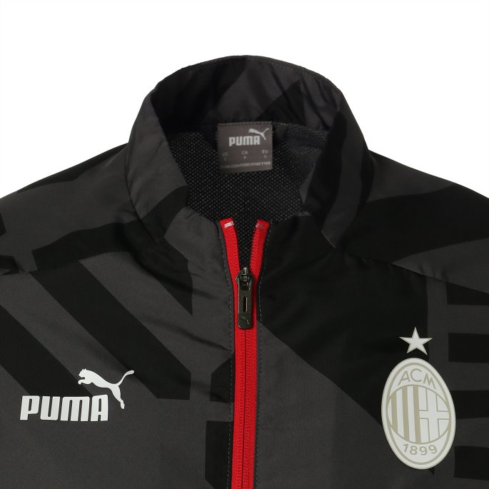 A.c. Milan Prematch Fotballjakke Menn Svart-asfalt Puma På Salg