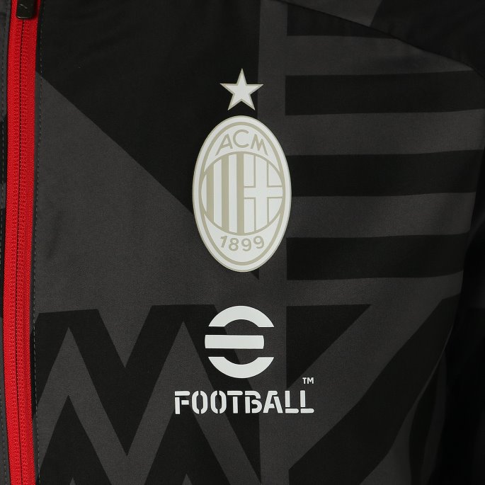A.c. Milan Prematch Fotballjakke Menn Svart-asfalt Puma På Salg