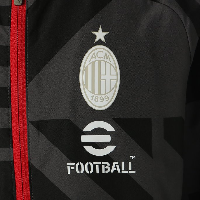 Puma På Salg Svart-asfalt A.c. Milan Fotball Prematch Jakke Ungdom