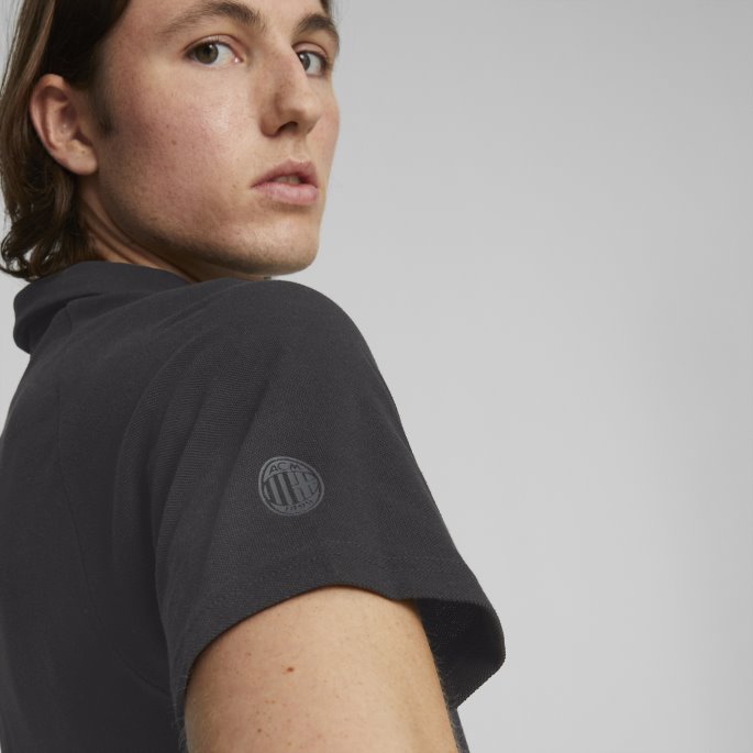 Puma På Salg Svart-asfalt A.c. Milan Fotball Casuals Poloskjorte Menn