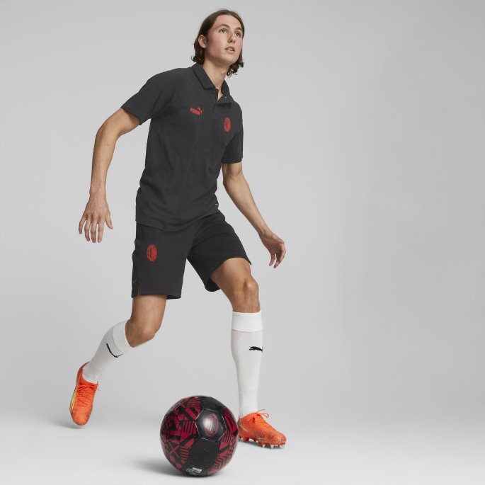 Puma På Salg Svart-asfalt A.c. Milan Fotball Casuals Poloskjorte Menn
