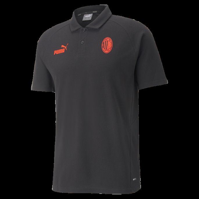 Puma På Salg Svart-asfalt A.c. Milan Fotball Casuals Poloskjorte Menn