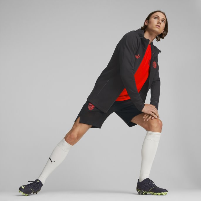 Puma På Salg Svart-asfalt A.c. Milan Fotball Casuals Hettejakke Menn