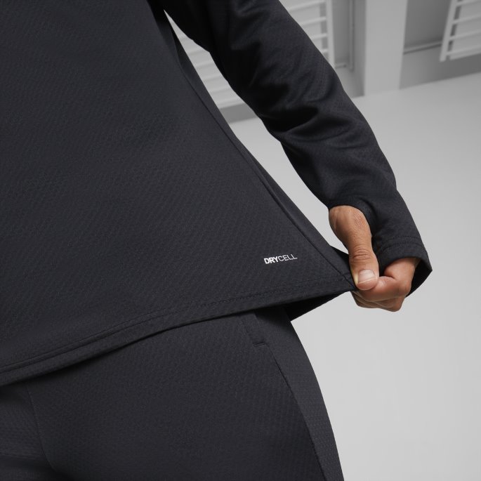 Svart-asfalt Puma På Salg A.c. Milan Fotball Quarter-zip Trening Topp Menn