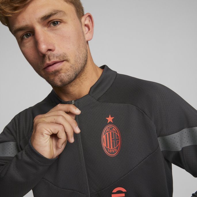 Puma På Salg A.c. Milan Treningsjakke For Menn Svart-asfalt