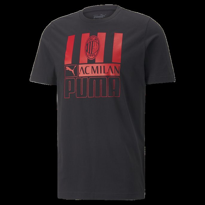 Svart-tango Rød Puma På Salg A.c. Milan Fotball Ftblcore Herre Tee
