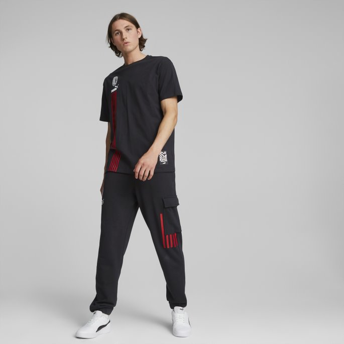 A.c. Milan Ftblculture Tee Menn Svart-tango Rød Puma På Salg