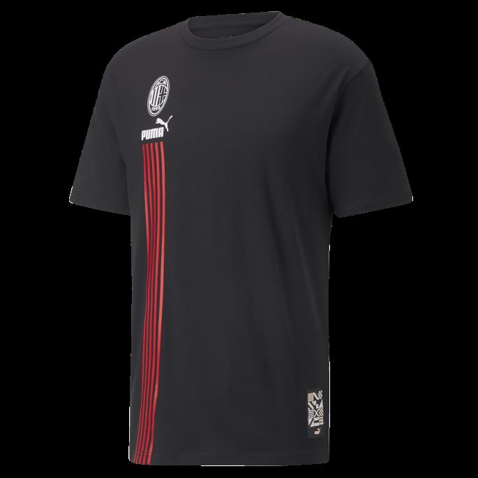 A.c. Milan Ftblculture Tee Menn Svart-tango Rød Puma På Salg