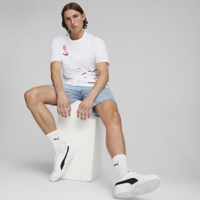 Hvit-tango Rød Puma På Salg A.c. Milan Ftblculture Tee Menn