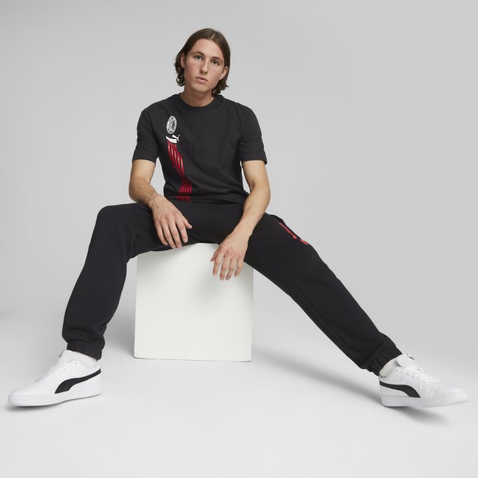 Puma På Salg A.c. Milan Ftblculture Joggebukser Menn Svart-tango Rød