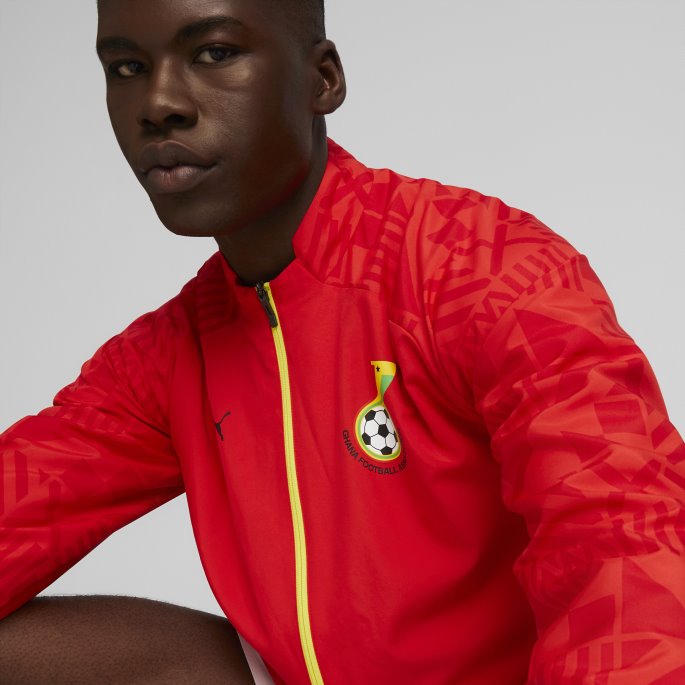 Rød-svart Puma På Tilbud Ghana Fotball Herre Førkampsjakke