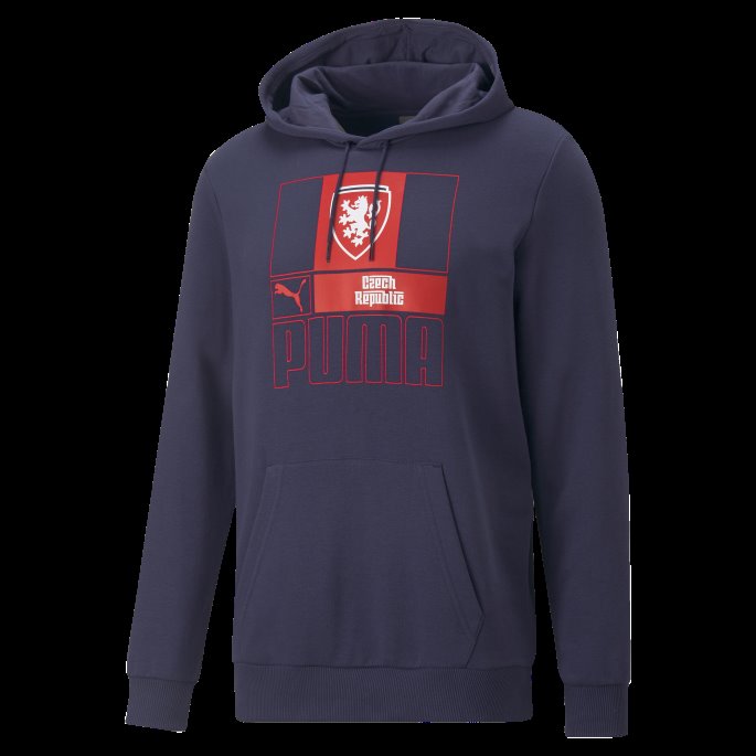 Peacoat Puma På Salg Tsjekkia Fotball Ftblcore Hettegenser Menn