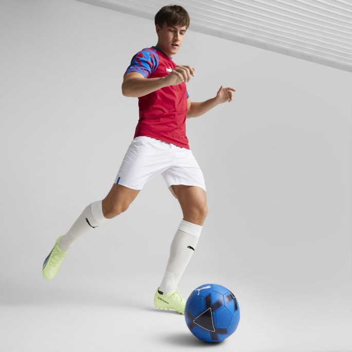 Puma På Salg Tsjekkia Fotball Førkampstrøye Menn Chili Pepper-elektrisk Blå