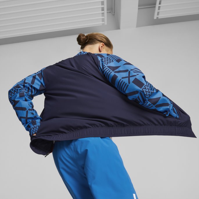 Tsjekkia Fotball Førkampsjakke Menn Puma På Salg Peacoat-elektrisk Blå Limonade