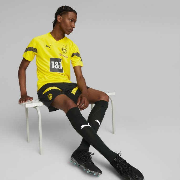 Borussia Dortmund Fotball Treningshorts Menn Puma På Tilbud Svart-cyber Gul
