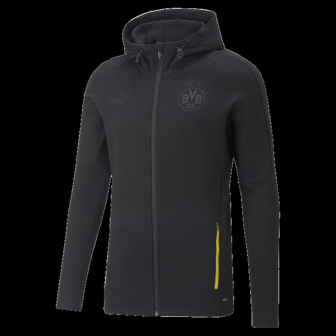Borussia Dortmund Fotball Casuals Hettejakke Menn Puma På Tilbud Svart