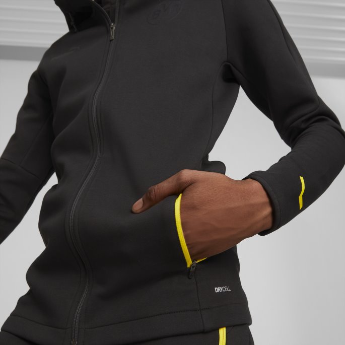 Puma På Tilbud Borussia Dortmund Fotball Casuals Hettejakke Menn Svart