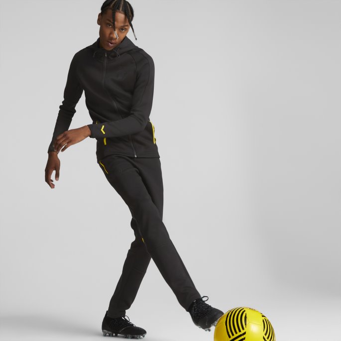 Puma På Tilbud Borussia Dortmund Fotball Casuals Hettejakke Menn Svart