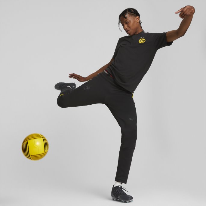 Svart Borussia Dortmund Fotball Casuals Bukser Menn Puma På Tilbud