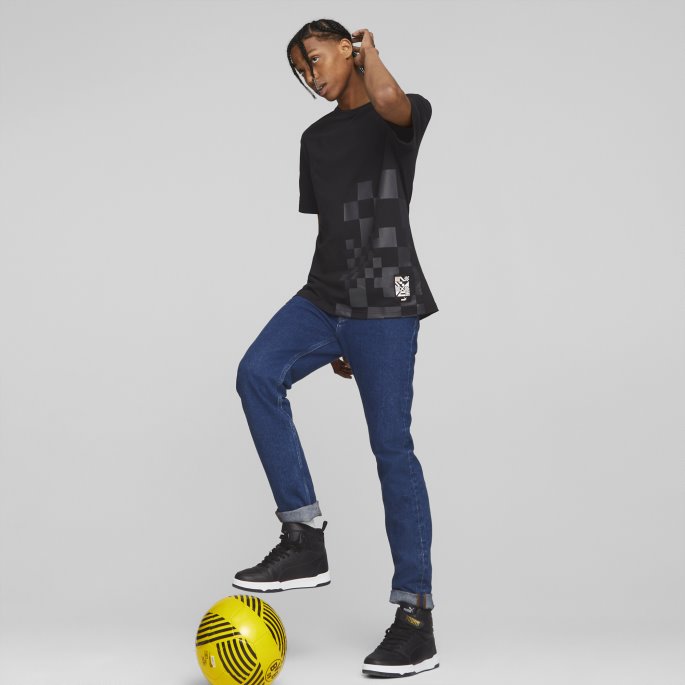 Puma På Tilbud Svart-asfalt Borussia Dortmund Ftblculture Herre-t-skjorte