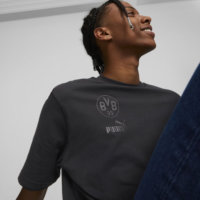 Puma På Tilbud Svart-asfalt Borussia Dortmund Ftblculture Herre-t-skjorte