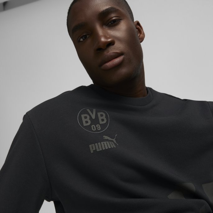 Svart-asfalt Borussia Dortmund Ftblculture Crewneck Genser Menn Puma På Salg
