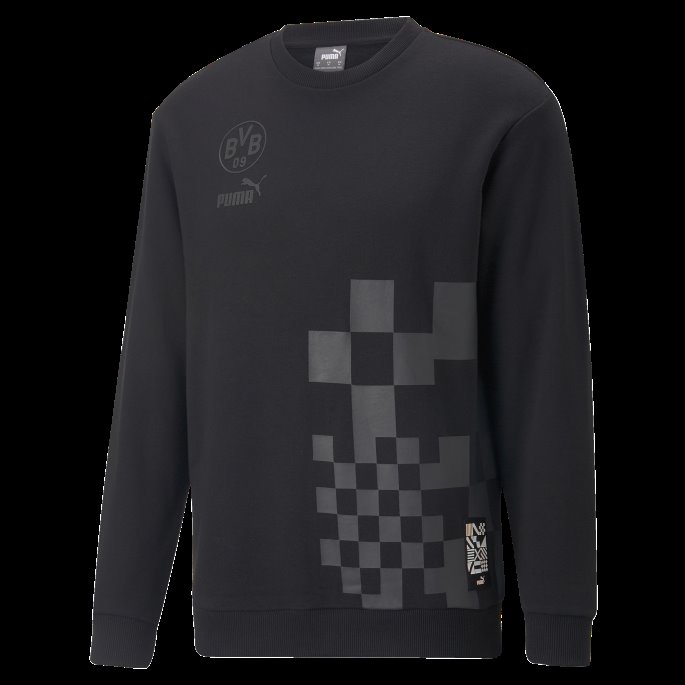 Svart-asfalt Borussia Dortmund Ftblculture Crewneck Genser Menn Puma På Salg