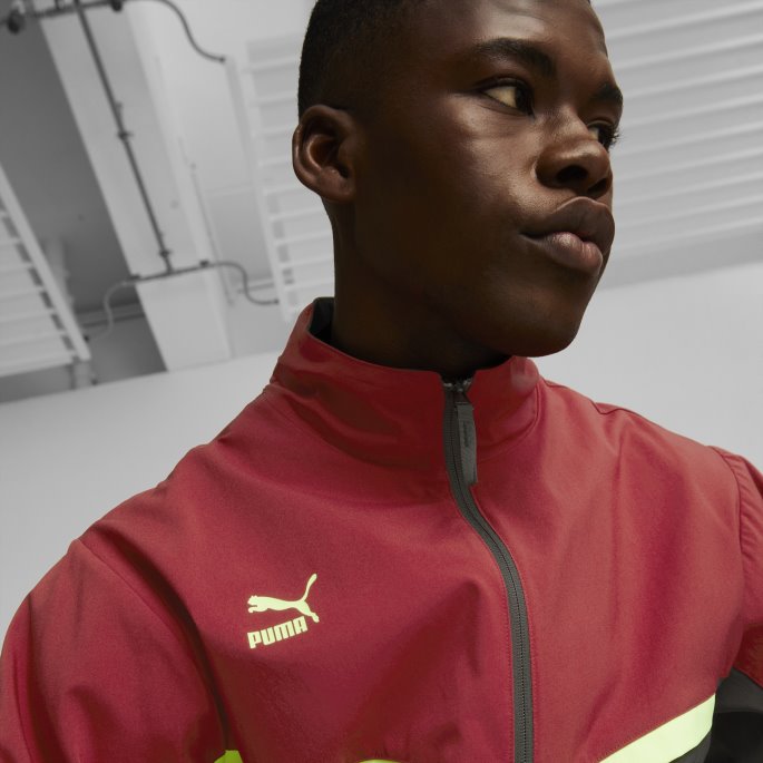 Puma På Tilbud Borussia Dortmund Ftblstatement Vevd Jakke Menn Intens Rød-sikkerhet Gul