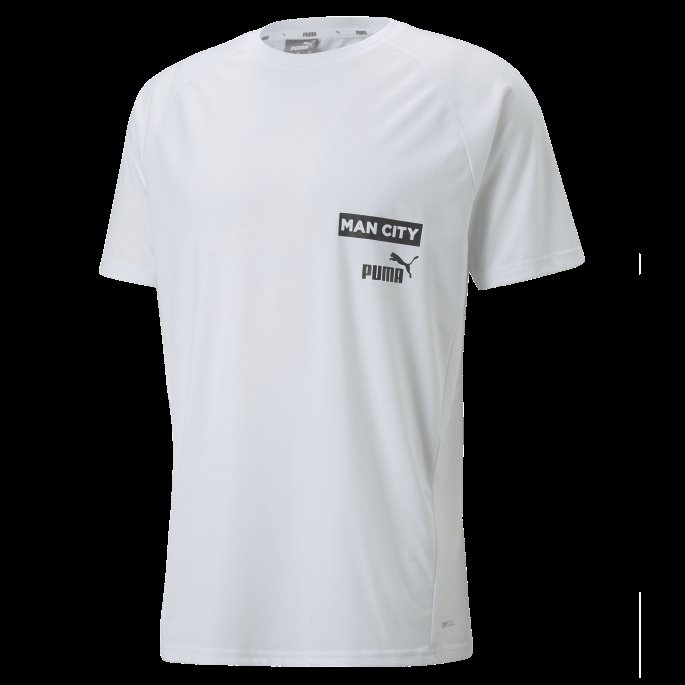 Hvit-svart Manchester City F.c. Casuals Fotball T-skjorte Menn Puma På Salg