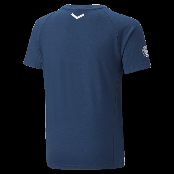 Puma På Salg Seiling Blå-hvit Manchester City F.c. Casuals Fotball Tee Ungdom