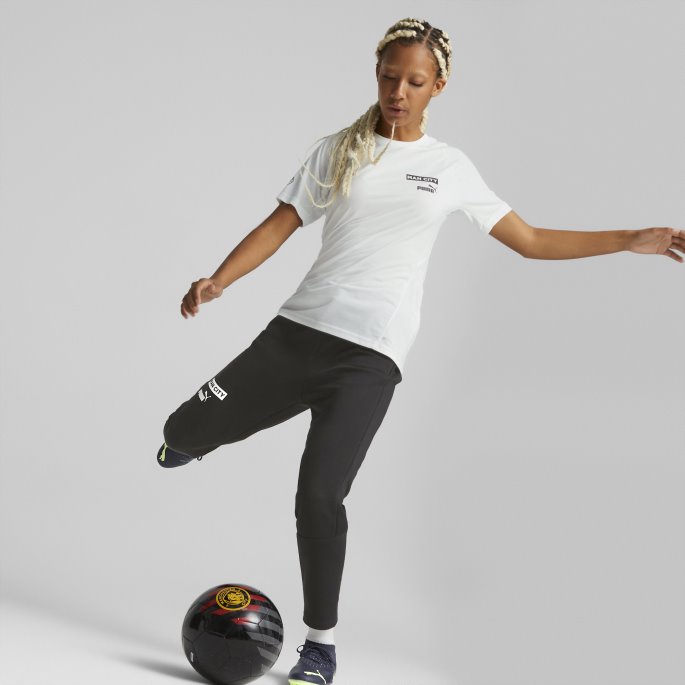 Hvit-svart Manchester City F.c. Fotball Casuals T-skjorte Kvinner Puma På Salg