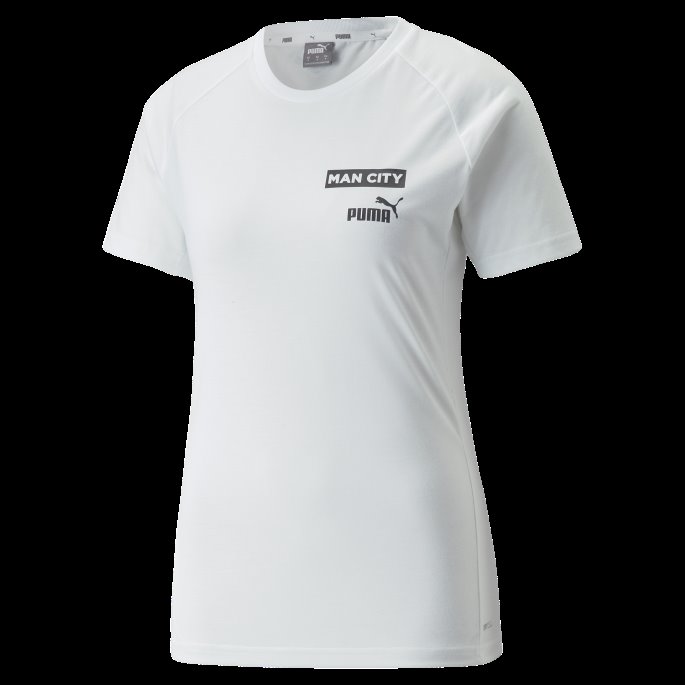 Hvit-svart Manchester City F.c. Fotball Casuals T-skjorte Kvinner Puma På Salg