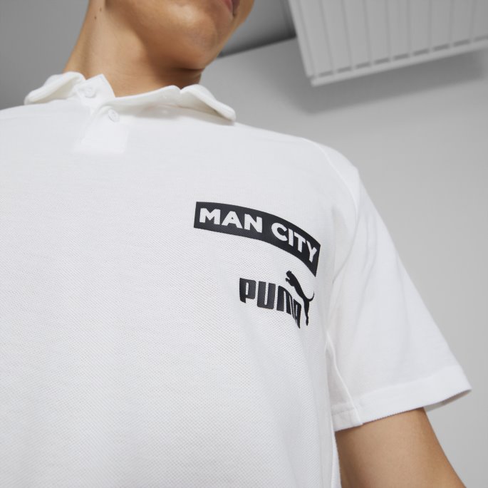 Manchester City F.c. Casuals Fotballpolo Menn Hvit-svart Puma På Salg
