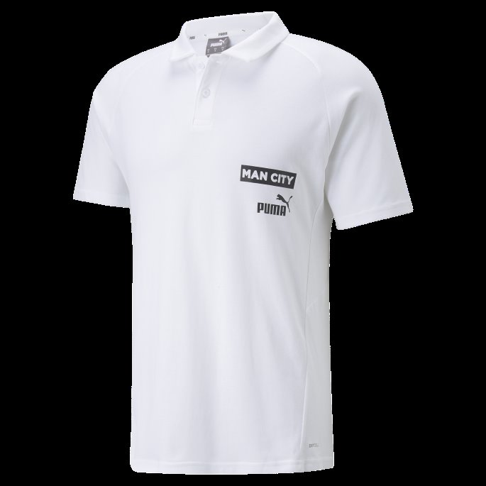Manchester City F.c. Casuals Fotballpolo Menn Hvit-svart Puma På Salg