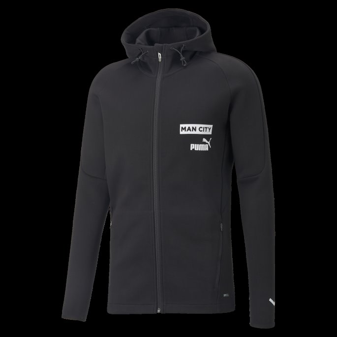 Bomull Svart-hvit Manchester City F.c. Fotball Casuals Hettejakke Menn Puma På Salg
