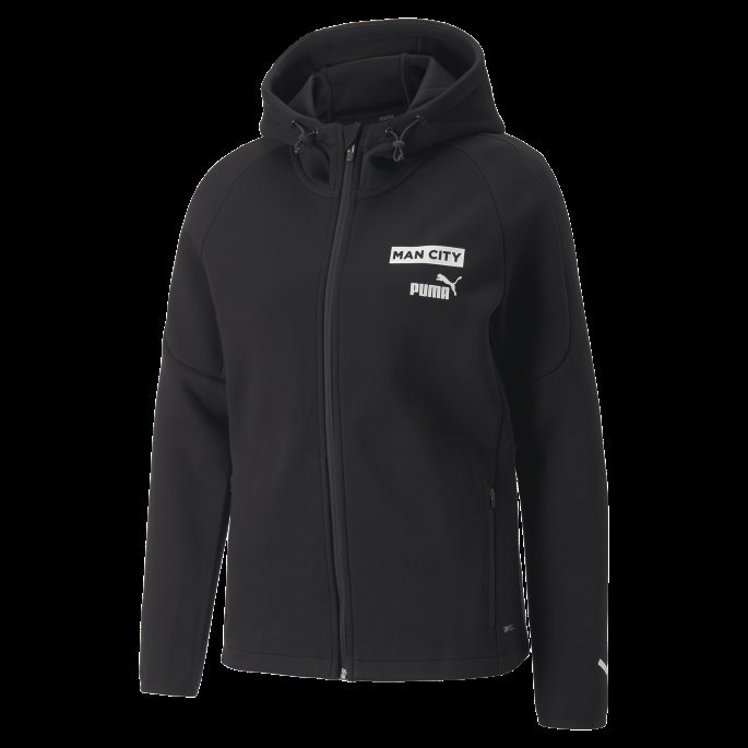 Bomull Svart-hvit Manchester City F.c. Fotball Casuals Hettejakke Kvinner Puma På Salg