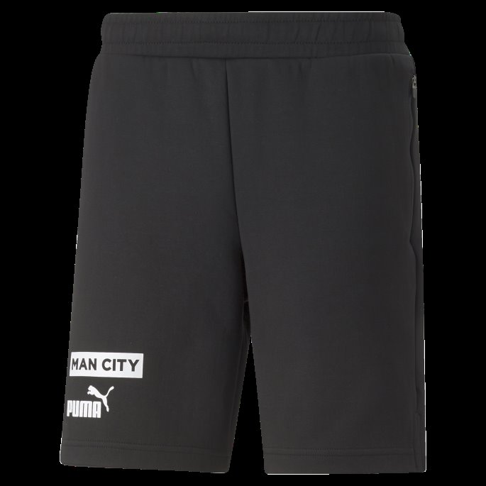 Puma På Tilbud Bomull Svart-hvit Manchester City F.c. Fotball Casuals Shorts Menn
