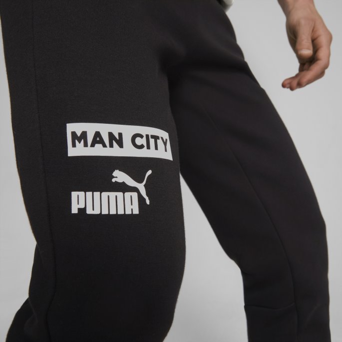 Puma På Salg Manchester City F.c. Fotball Casuals Bukser Herre Bomull Svart-hvit