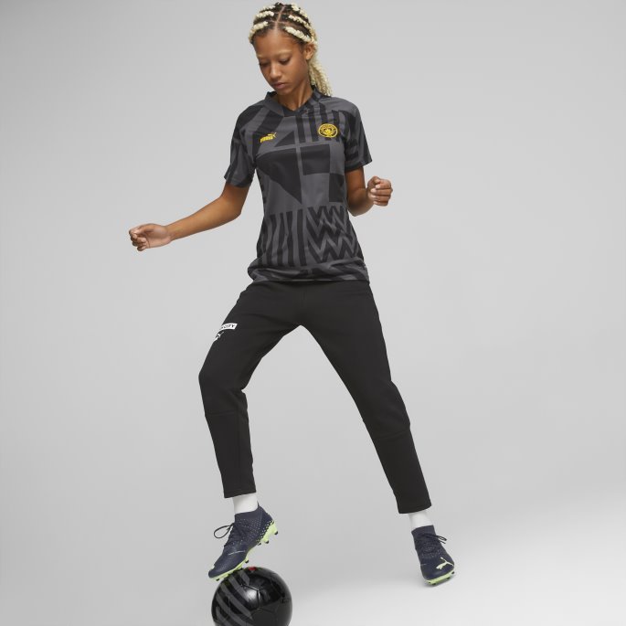 Bomull Svart-hvit Puma På Salg Manchester City F.c. Fotball Casuals Bukser Kvinner