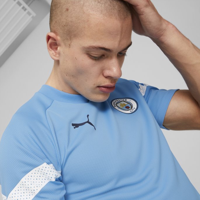 Puma På Salg Manchester City F.c. Fotball Treningsdrakt Herrelag Lys Blå-hvit